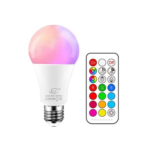 iLC Bombillas Colores RGBW LED Bombilla Regulable Cambio de Color Edison 10W