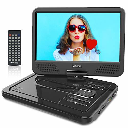 WONNIE 12" Reproductor de DVD Portátil con Pantalla Giratoria para Coche Soporte