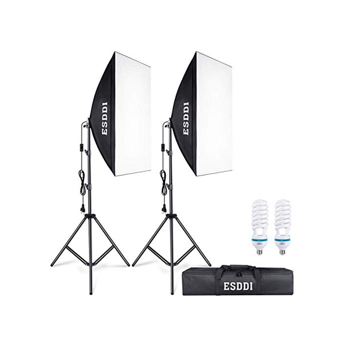 Electrónica ESDDI Softbox Light Kit Studio Lighting Fotografia con 2 Bombilla de Foto