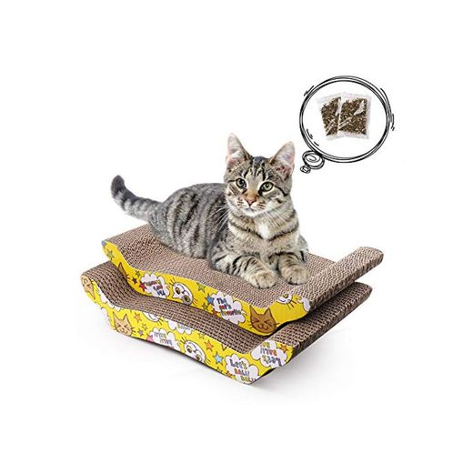 LotFancy 2PCS Rascadors para Gatos con Catnip para Cama y Sofá Almohadillas