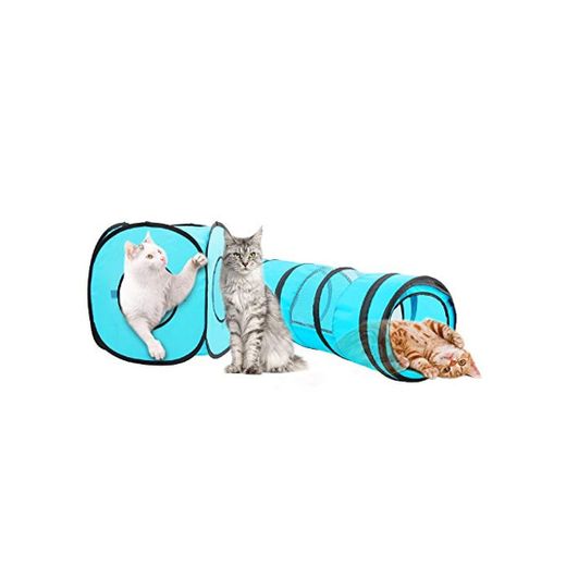 Juguete para Gatos All For Pawise con Forma de túnel y Cubo de Gato Plegable para Interiores y Exteriores