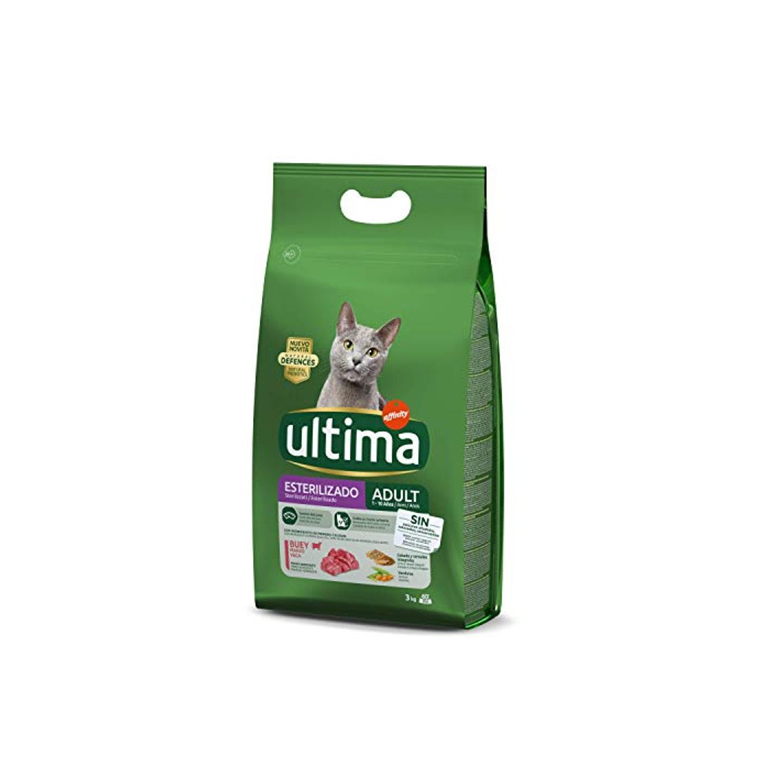 Producto Ultima Pienso para Gatos Esterilizados Adulto con Buey