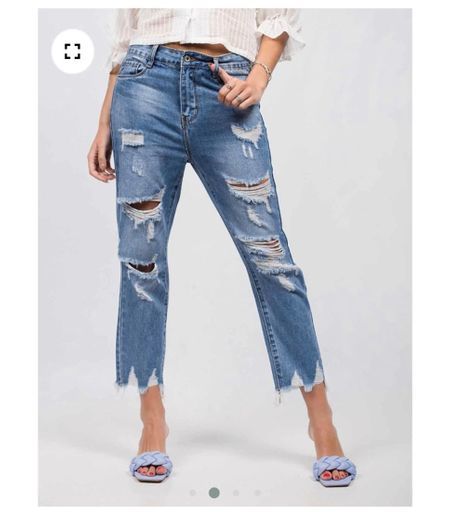 Fashion Ripped mom jeans