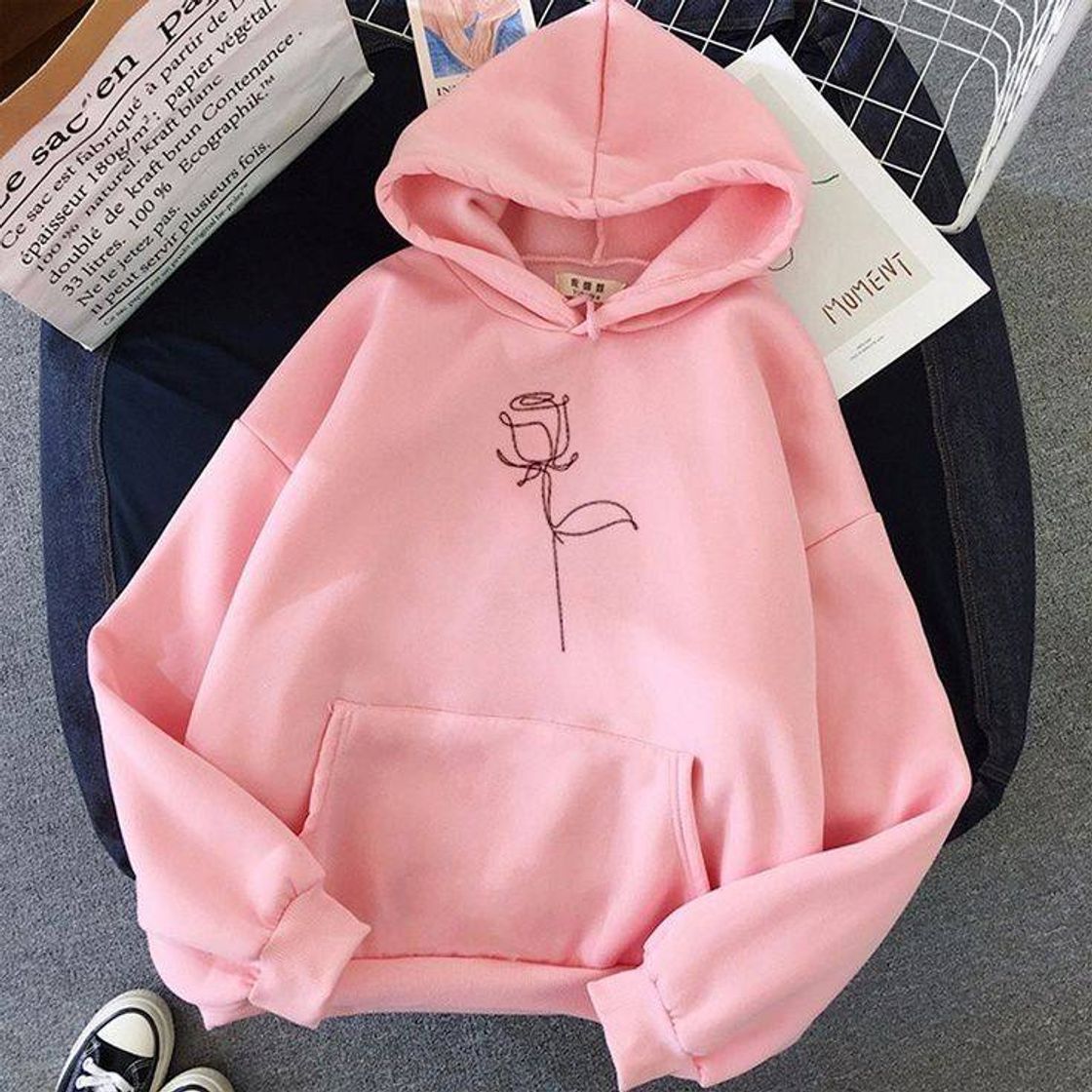 Moletom Rosa Manga Longa 