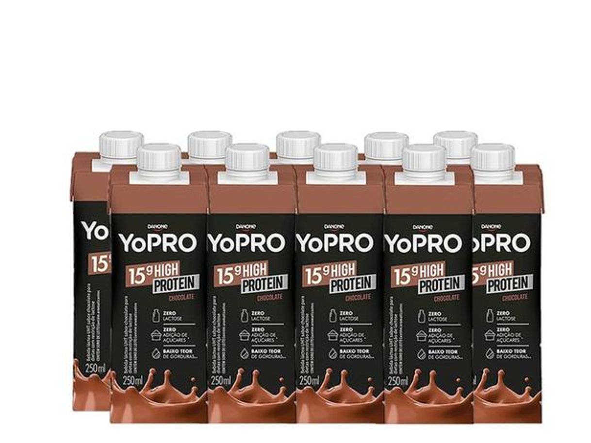 Moda Yo Pro Bebida láctea Sabor Chocolate 250 ml cada kit com 10 