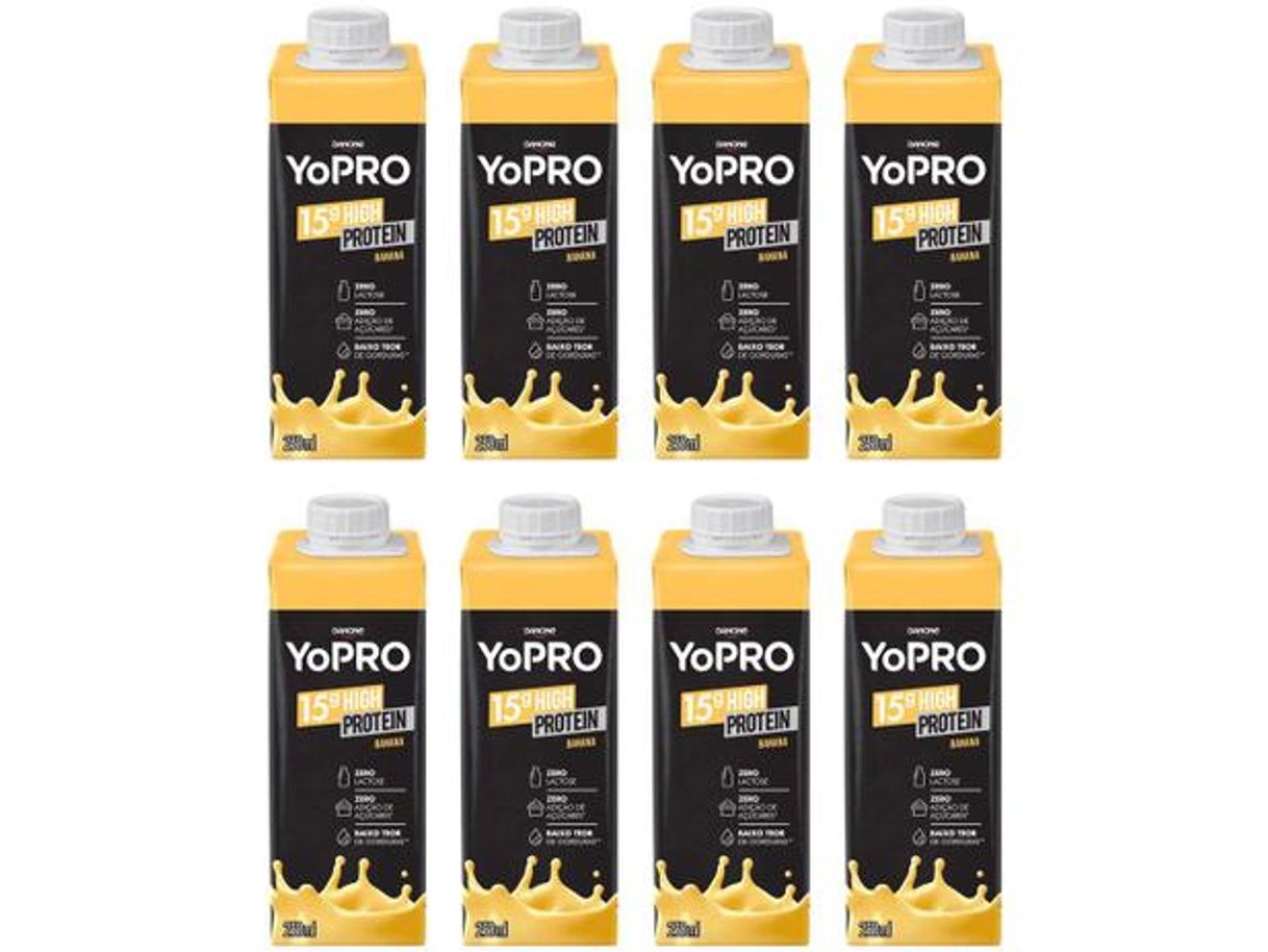 Moda Kit Bebida Láctea YoPRO Banana Sem Lactose - Zero Açúcar 250