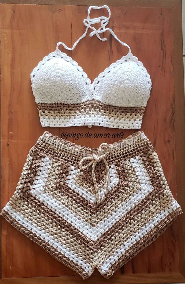 Moda Conjunto de crochê