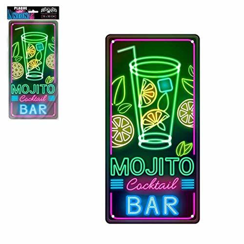 Productos Stc – Placa Déco Efecto neón 15 x 30 cm – Mojito Cocktail Bar