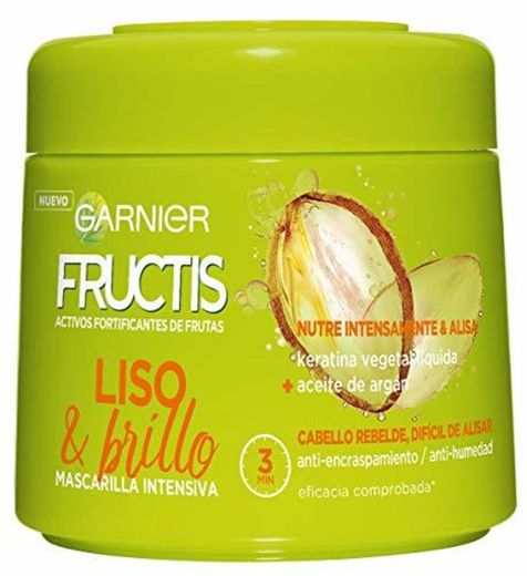 Garnier Fructis Liso & Brillo Mascarilla para cabello rebelde o difícil de