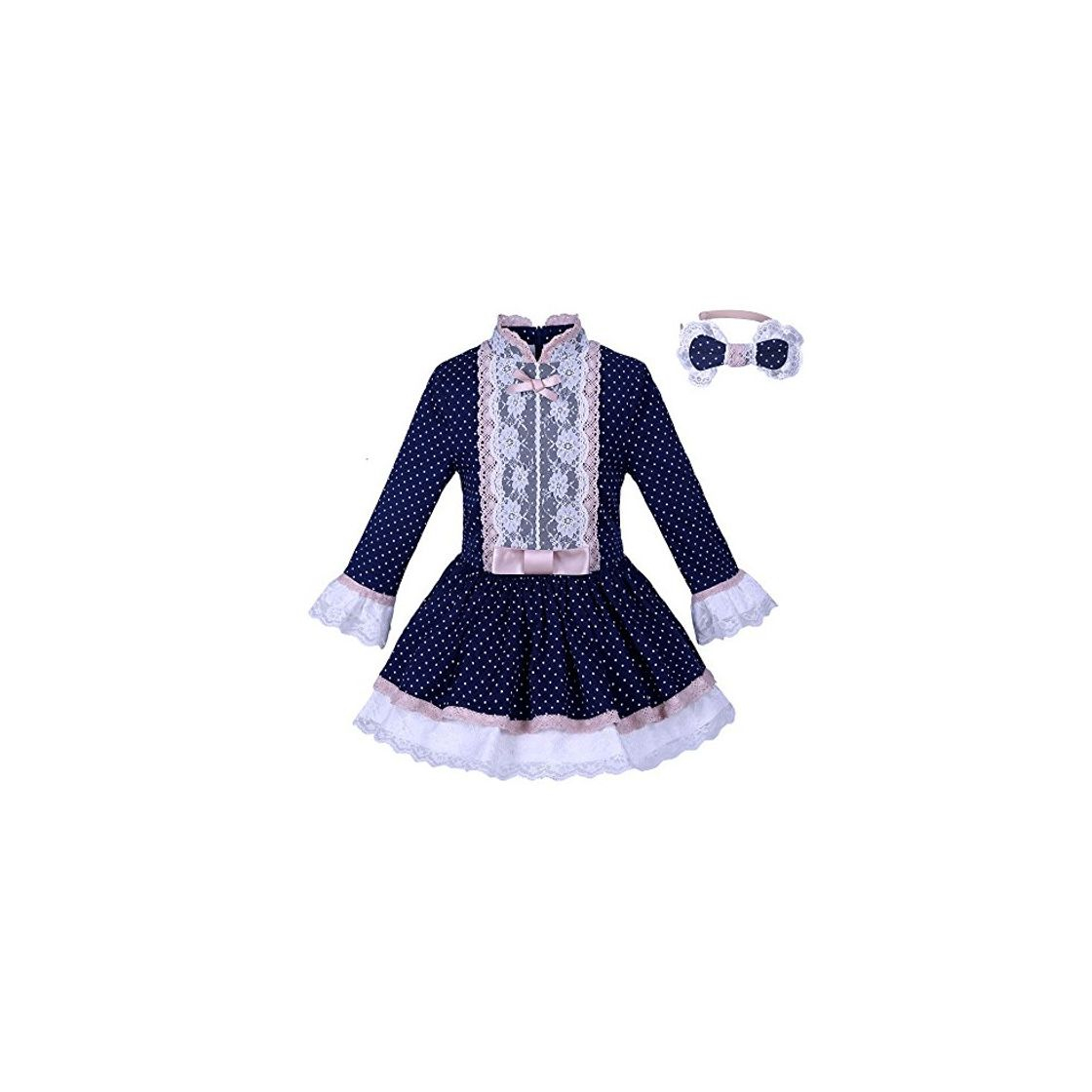 Products Ju petitpop Winter Mockneck Vestidos de Lunares con Hairband