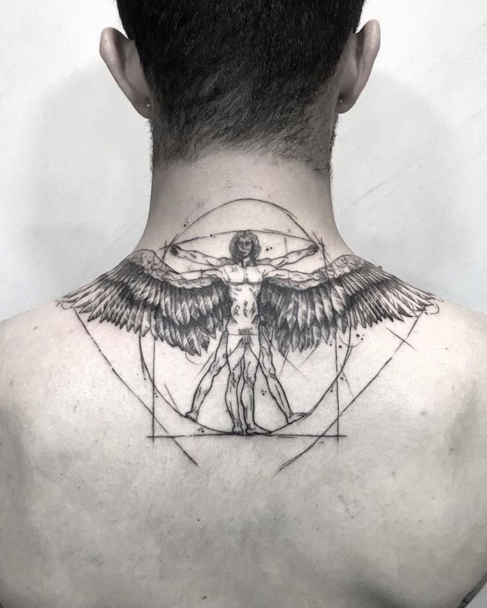 Moda Tattoo versão homem vitruviano