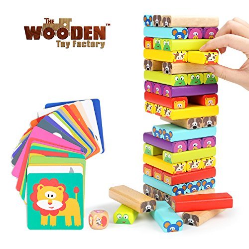 Lugar The Wooden Toy Factory - Juego de Torre de Bloques de Madera