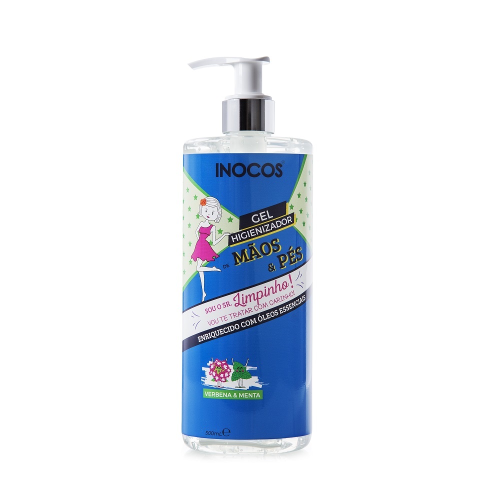 Moda Gel Higienizador de Mãos e Pés Inocos - Verbena e Menta 500ml ...