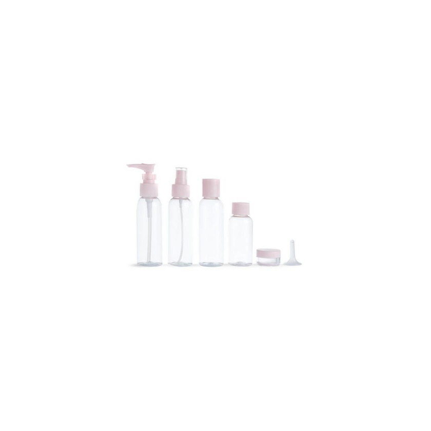 Product Pack 6 frascos viagem transparente cor-de-rosa