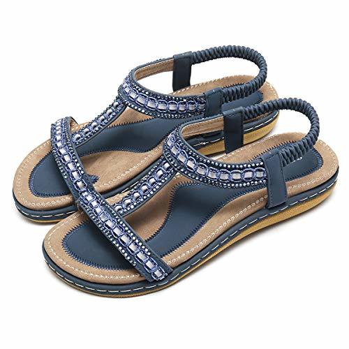 Product gracosy Sandalias Planas Verano Mujer Estilo Bohemia Zapatos para Mujer de Dedo