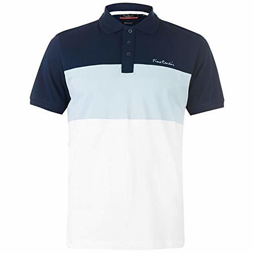 Social Pierre Cardin Hombre 100% Algodón Polo de Rayas Pique con Bordado de