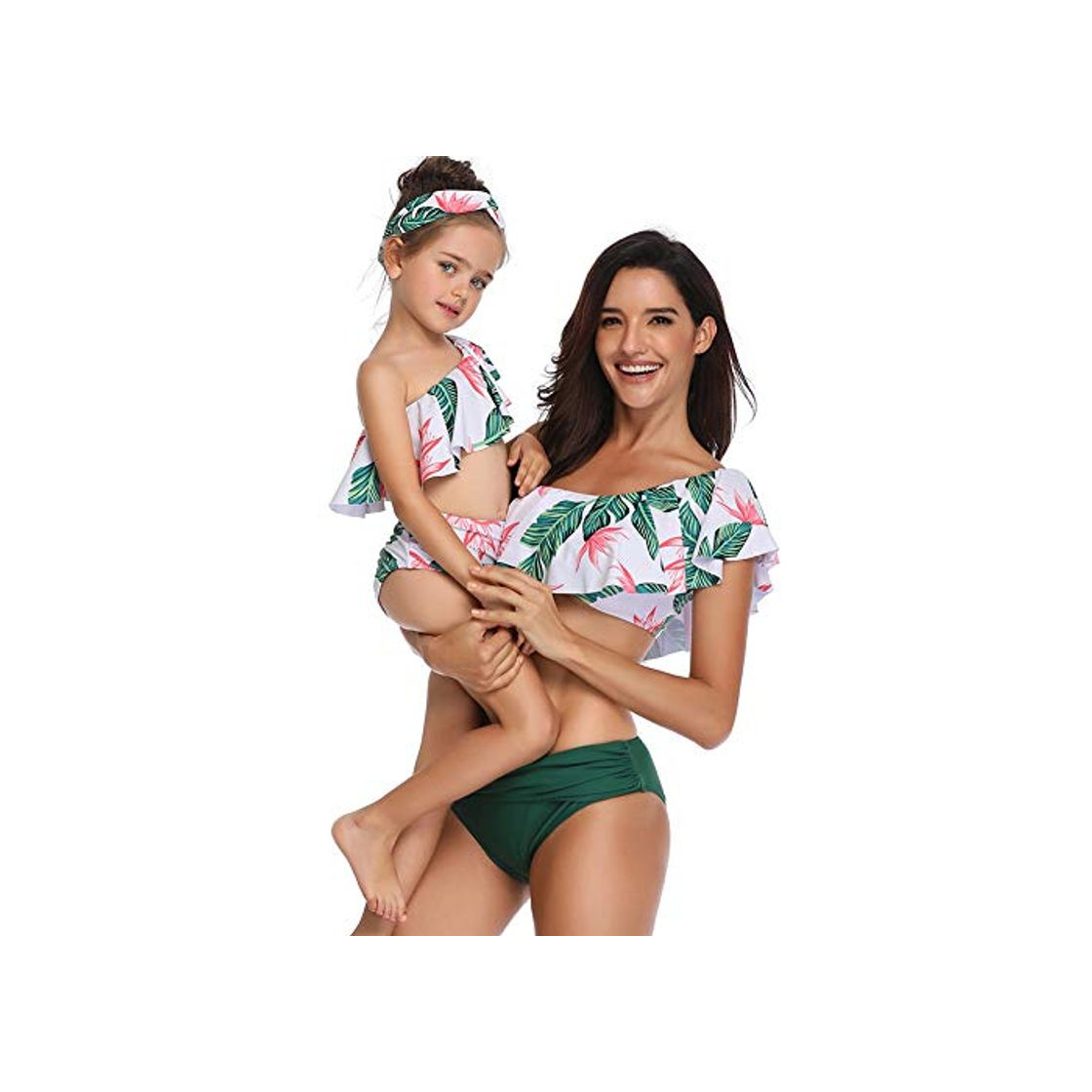 Moda FeelinGirl Madre e Hija Bikini de 2 Piezas Volantes Estampado Floral Bañador