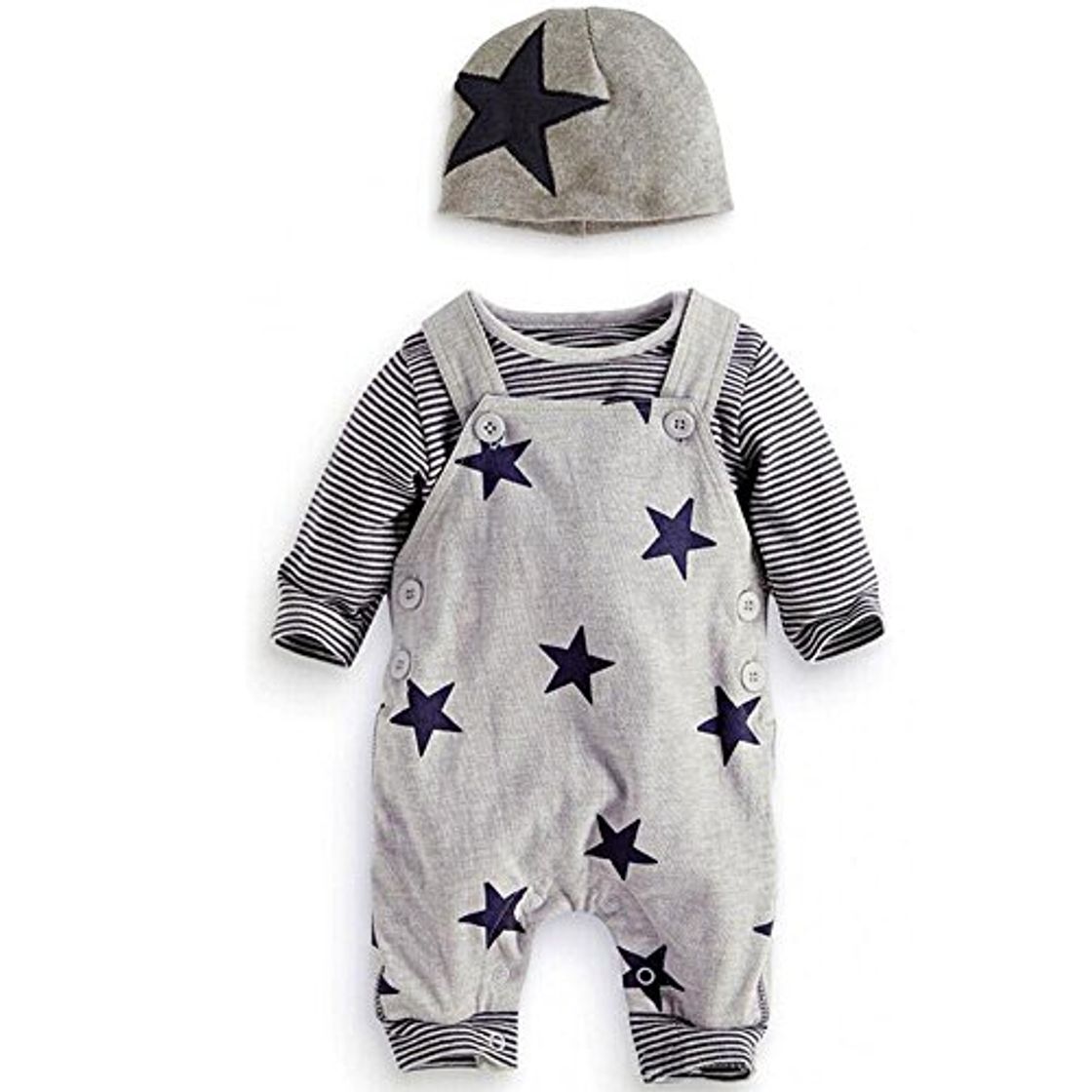 Lugar Traje Bebé, LANSKIRT 3PCS para Recién Nacido Bebé Niño Niña Camiseta a
