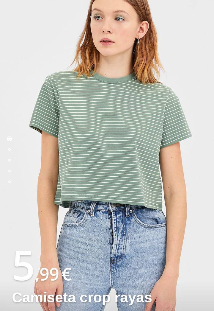 Moda crop top rayas verde [stradivarius]