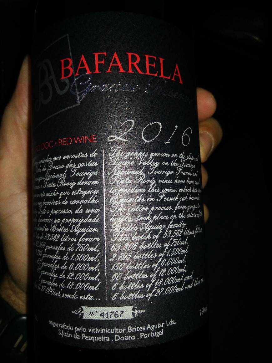 Producto 2017 Bafarela Grande Reserva red