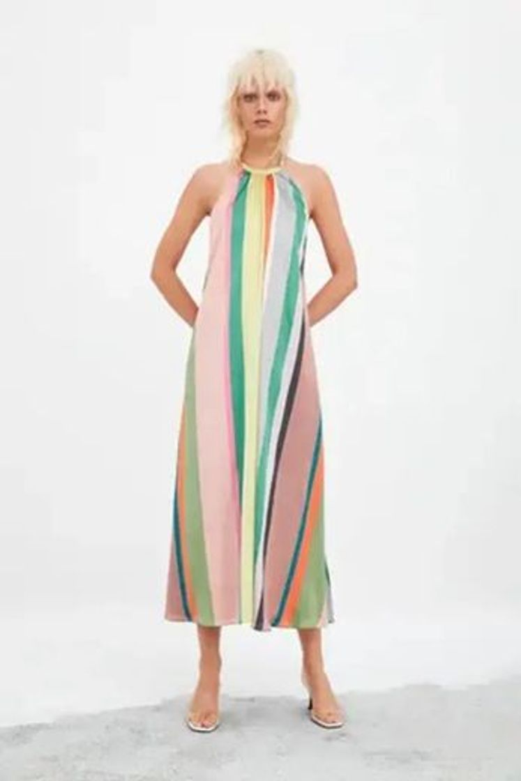 Social Vestido rayas multicolor Zara