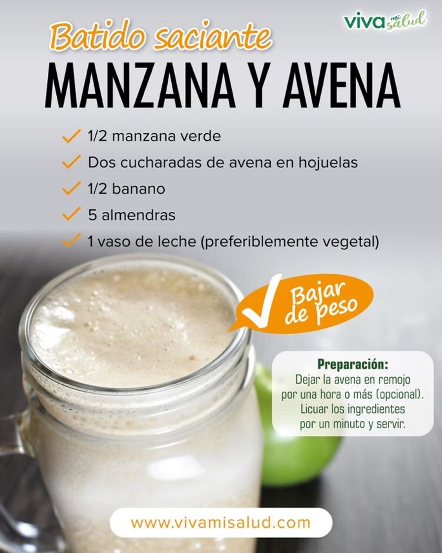 Fashion Batido saciante de manzana y avena