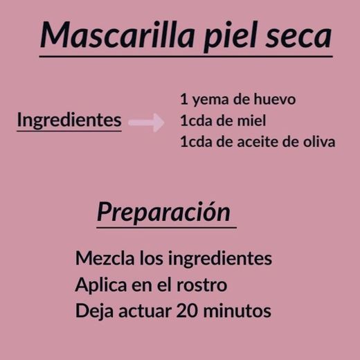 Mascarilla piel seca