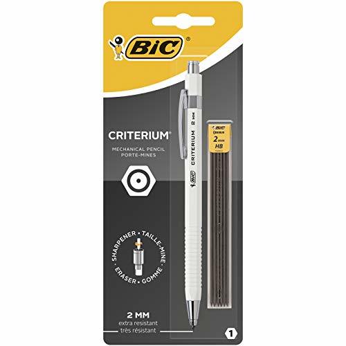 Social BIC Criterium Portaminas 0,2 mm - Cuerpo Blanco o Negro, Blíster de 1