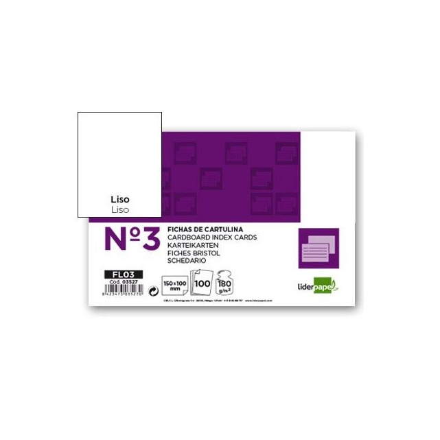 Social Ficha lisa marca Liderpapel N3

