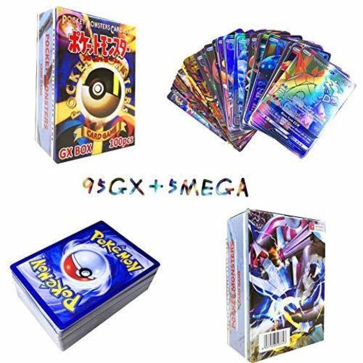 Sinwind 100 Piezas Pokemon Cartas, Tarjetas de Pokemon, Pokemon Trading Cards, Juego
