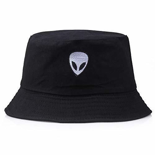 Sombrero del Pescador Bucket Hat Unisex,Alien Bordado Hombres y Mujeres Hip Hop