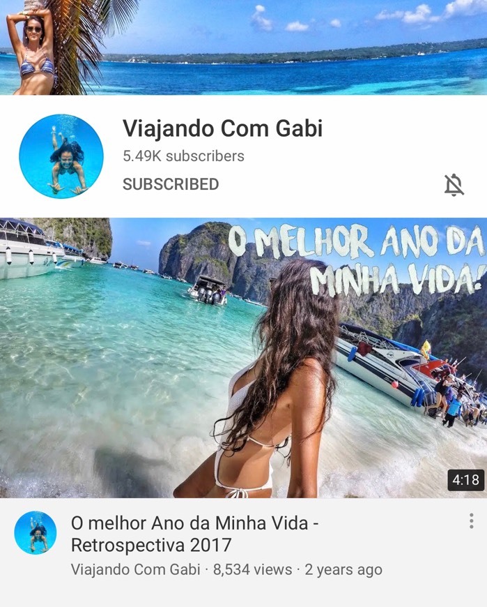 Lugar Dicas de viagem com Viajando com Gabi no YouTube, indico!! 