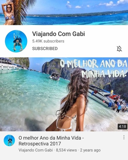 Dicas de viagem com Viajando com Gabi no YouTube, indico!! 