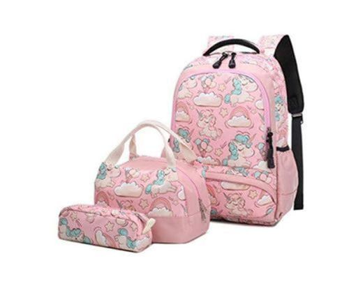 Mochila Escolar Unicornio Niña Infantil Adolescentes Sets de Mochila Backpack Casual Set