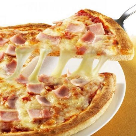 Pizza de jamón York y queso