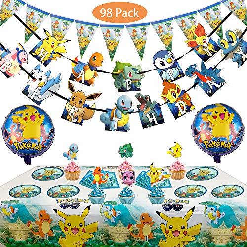 Producto Pokemon Kids Birthday Party Decoration 98 Piezas Cartoon Anime Theme Artículos para