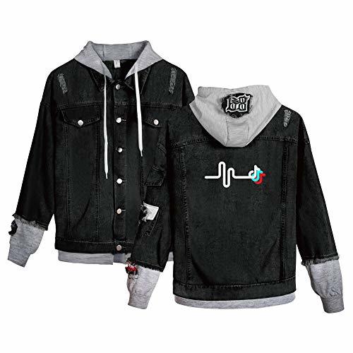 Product TIK Tok Chaqueta Vaquera con Capucha Mujer Hombre Hip Hop Sudadera 2