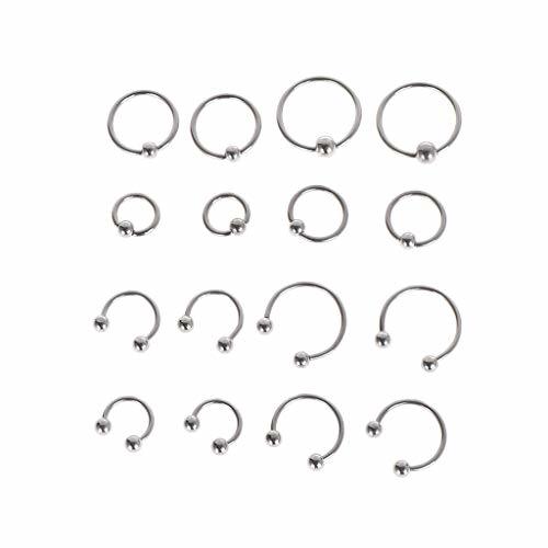 Social ZOOMY 16 Piezas de Clip de Anillo en la Nariz India Hoop