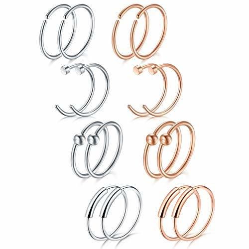 AVYRING 20G 8mm Piercing Naso Anillo Acero Inoxidable Septum Labret Piercing Labio