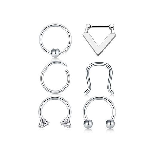 MODRSA Acero quirúrgico 316L Septum Piercing Nariz Anillo Cartilage Oreja Tragus Retainer