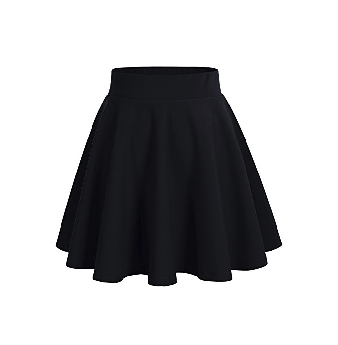 Social DRESSTELLS Falda Mujer Mini Corto Elástica Plisada Básica Multifuncional Black M