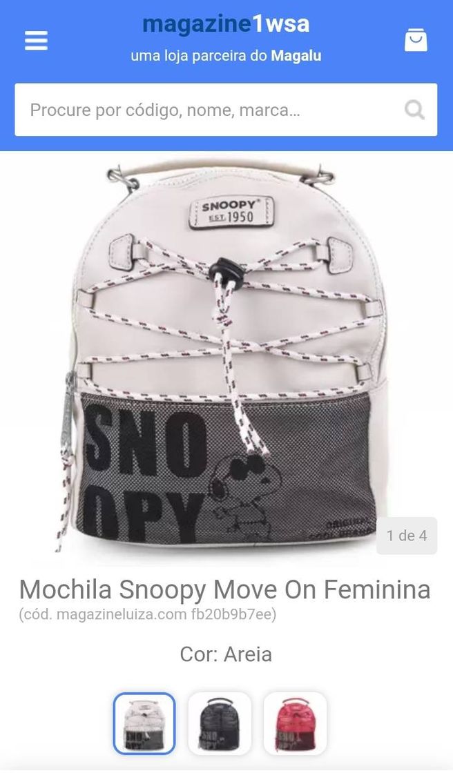 Producto Mochila Snoopy Move On Feminina