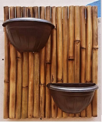 Jardim vertical de bambu