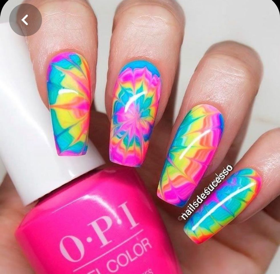 Fashion Unhas Tie Dye