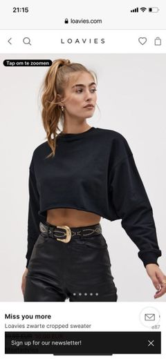 Loavies black cropped sweater