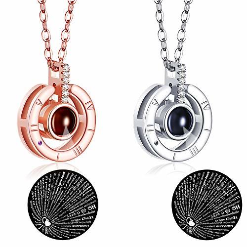 2 Piezas Collares de Memoria de Amor Collares de Clavícula Collar de
