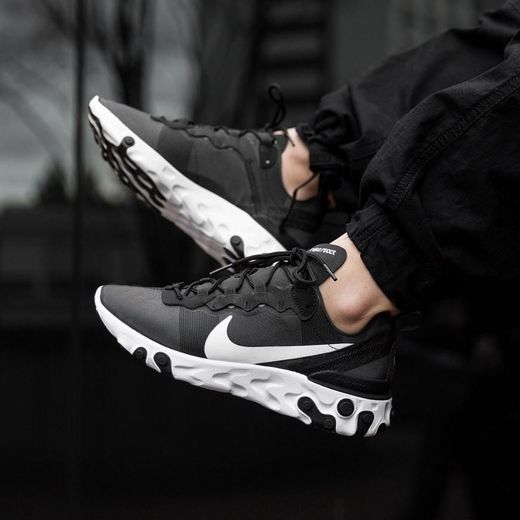 Nike React Element 55, Zapatillas de Running para Hombre, Negro