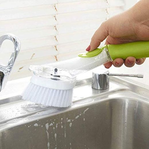 OMGPFR Herramientas automático de líquidos para Lavar la vajilla Cepillos Gadgets de Cocina Cepillo de Limpieza del Fregadero Piso de la Limpieza del Aceite Antiadherente Estropajo