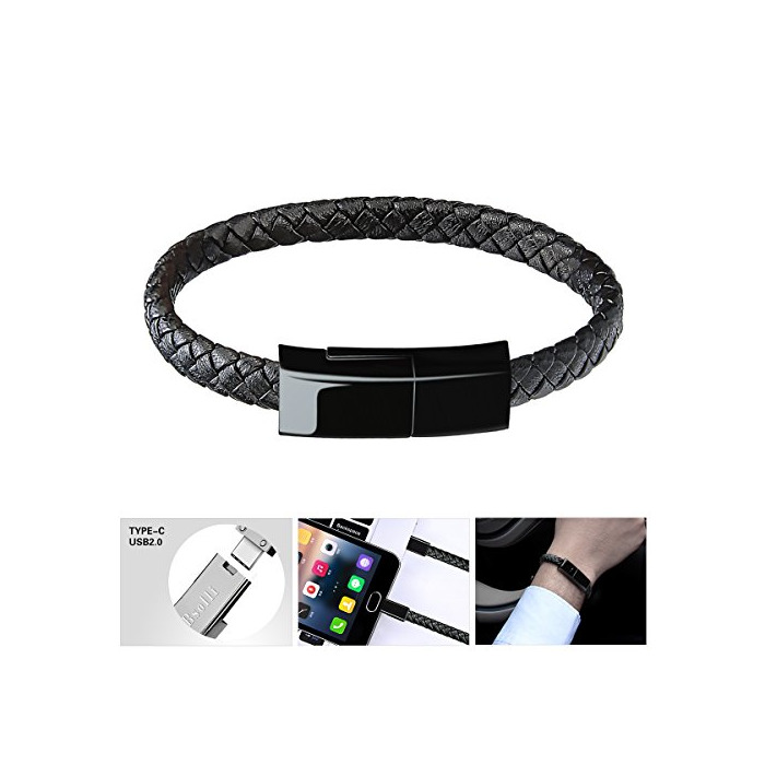 Products Bsolli USB 2.0 tipo C Pulsera Cable pulsera de pulsera trenzada de