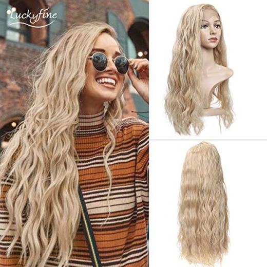 Peluca Larga Rubia Ondulada 24'' GLAMADOR - Frontal Encaje Peluca Larga Ondas